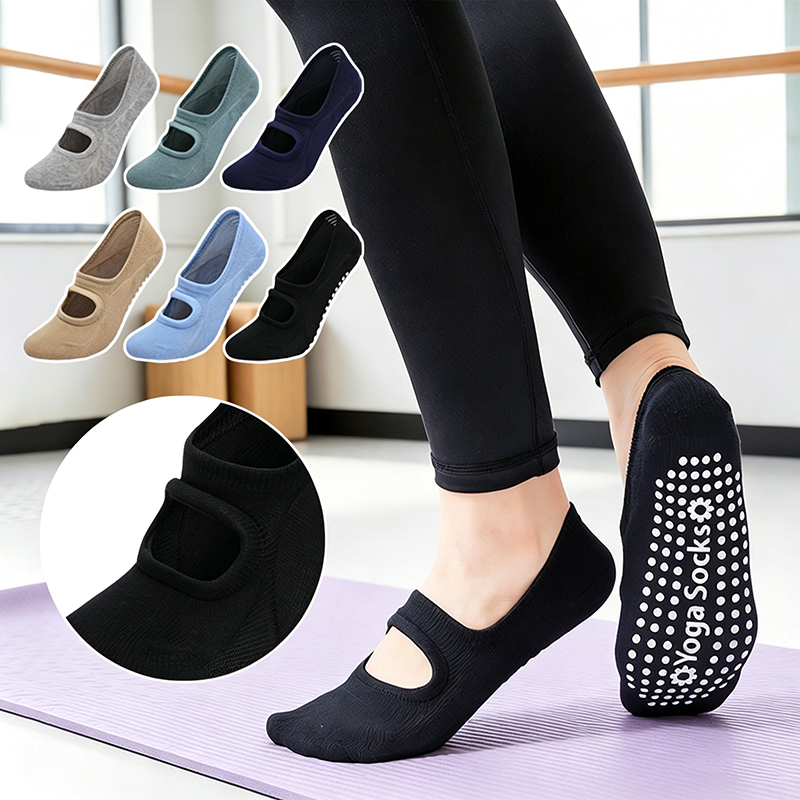 Yoga Fitness Workout - جوارب يوغا نسائية مضادة للانزلاق بدون
